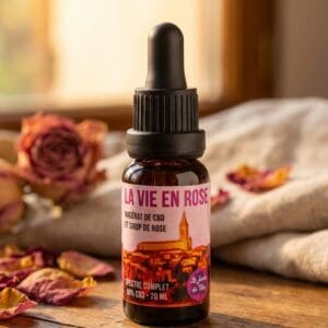 la vie en rose : huile cbd contre douleurs et stress (avec 40% de sirop de rose)