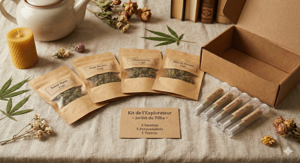 Kit de l'Explorateur : 5x1g de plusieurs variétés CBD + pré-roulés